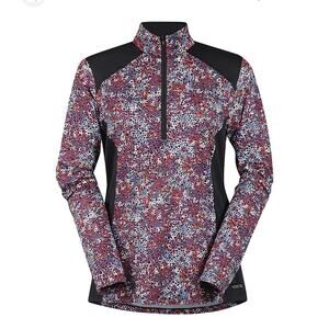 Kerrits Breeze Ice Fil Print Long Sleeve Cooling 1/4 Zip Shirt Women's Medium
